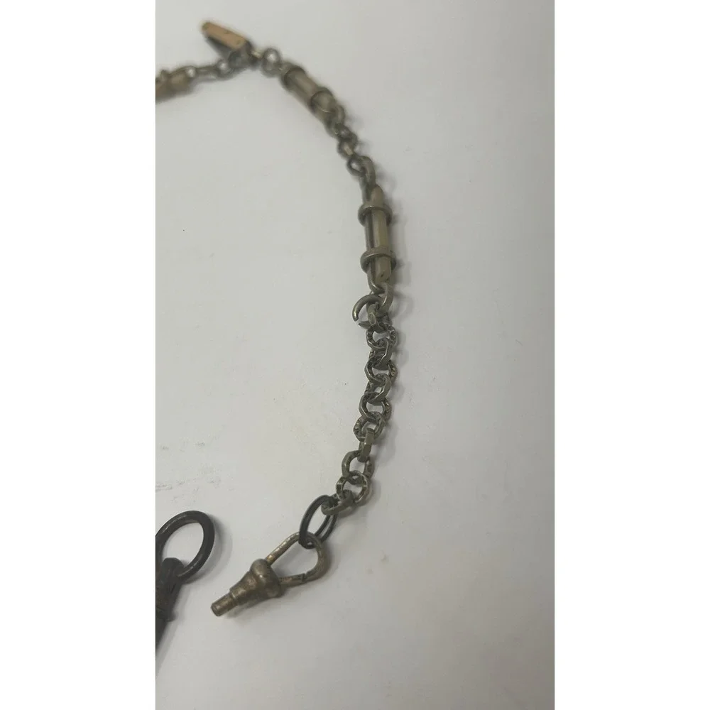 Antique OMD Albert Pocket Watch Chain T-Bar Horn Links Gold‎ Filled 14in